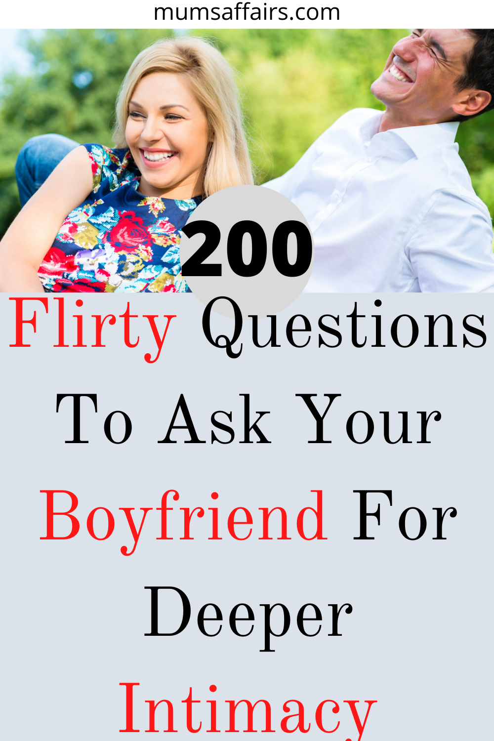 relationship questions ask your boyfriend